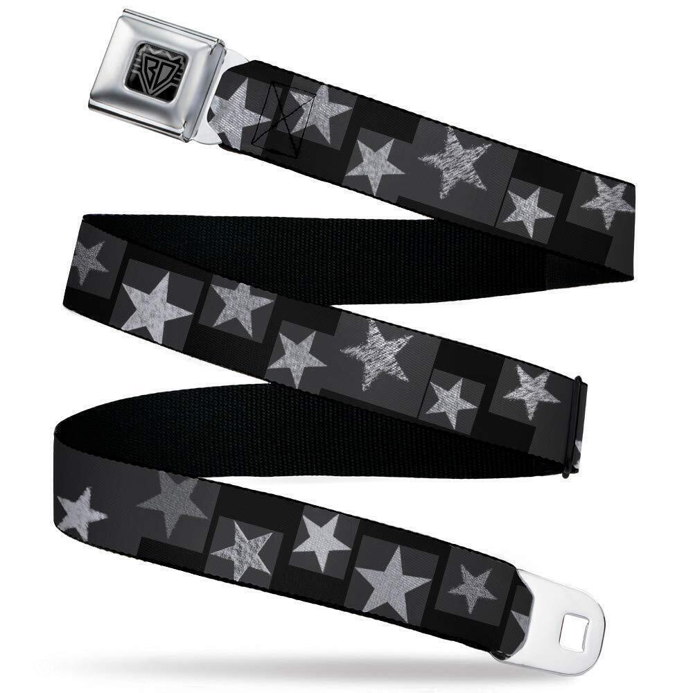 9757 Seatbelt Belt Stars Kids, Sketches Black/Grays, 1.0" Wide-20-36 Inches